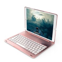 F105 Wireless Keyboard Case BT3.0 10.5 inch Tablet Holder Colorful Backlight 78 Keys Flip Design for iPad Pro