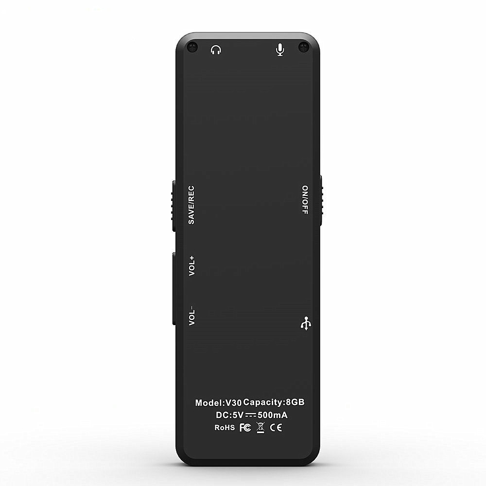 Portable Voice Activation Recording Hd Hifi Recorder MP3 Noise Reduction- Black 1+8GB Portable Voice Activation Recording Hd Hifi Recorder MP3 Noise Reduction- Black 1+8GB