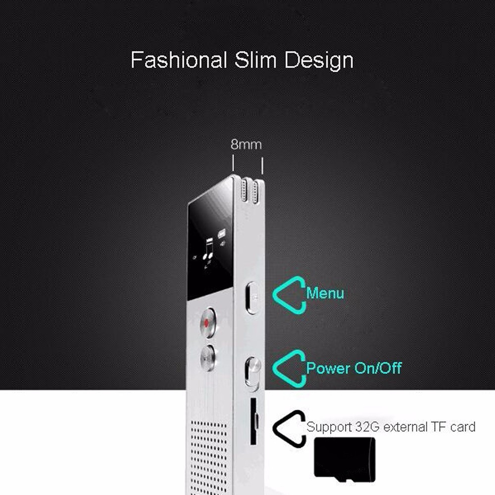 8 GB Mini Flash Digital Voice Recorder MP3 Music Player The Tape Recorder- Silver 1+8GB 8 GB Mini Flash Digital Voice Recorder MP3 Music Player The Tape Recorder- Silver 1+8GB