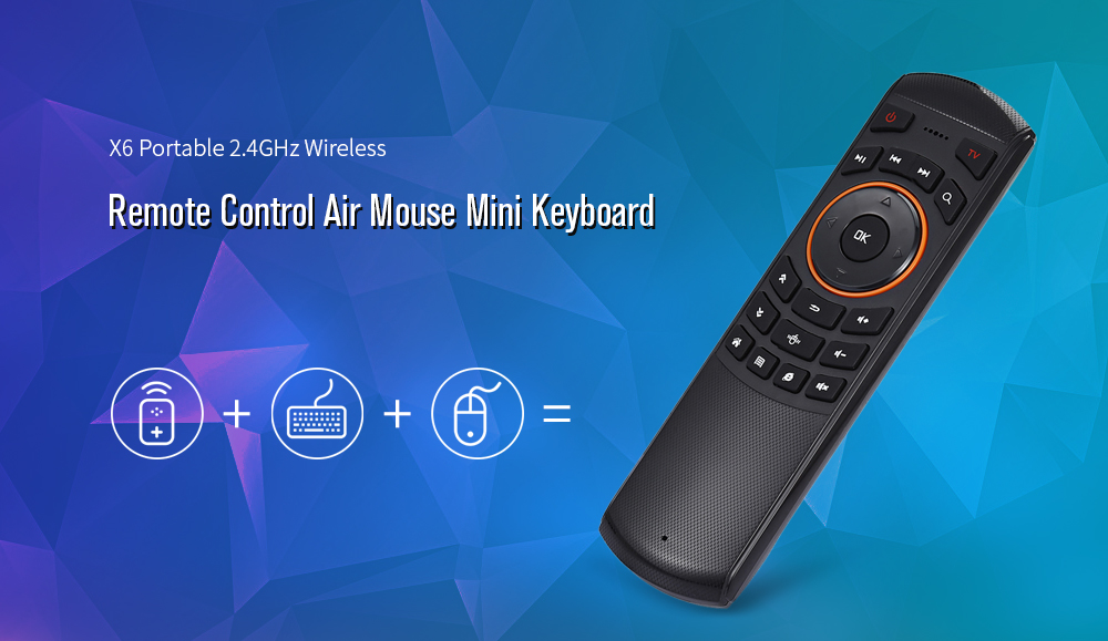 X6 Portable 2.4GHz Wireless Remote Control Air Mouse Mini Keyboard- Black X6 Portable 2.4GHz Wireless Remote Control Air Mouse Mini Keyboard- Black