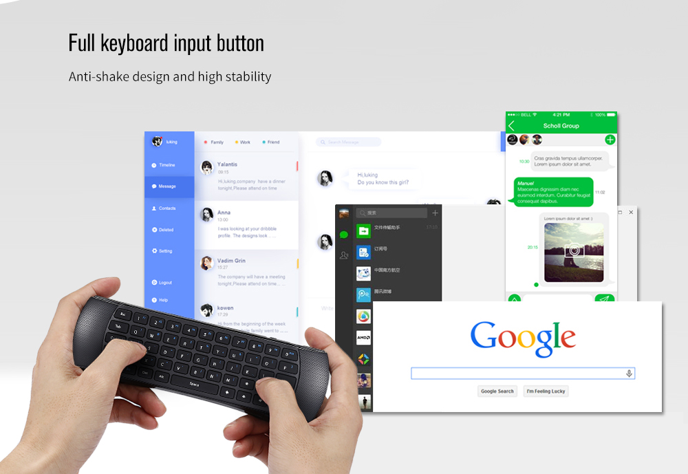 X6 Portable 2.4GHz Wireless Remote Control Air Mouse Mini Keyboard- Black X6 Portable 2.4GHz Wireless Remote Control Air Mouse Mini Keyboard- Black