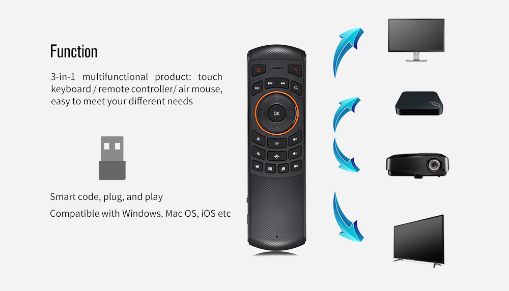 X6 Portable 2.4GHz Wireless Remote Control Air Mouse Mini Keyboard- Black X6 Portable 2.4GHz Wireless Remote Control Air Mouse Mini Keyboard- Black