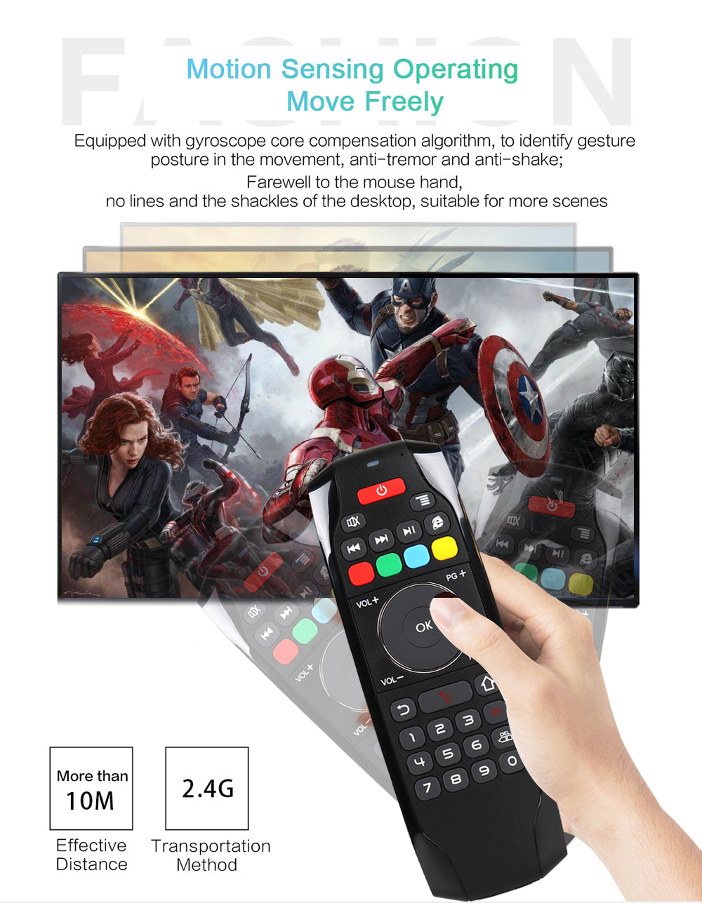 G7 Wireless Fly Mouse Keyboard Remote Control Integration- Black G7 Wireless Fly Mouse Keyboard Remote Control Integration- Black