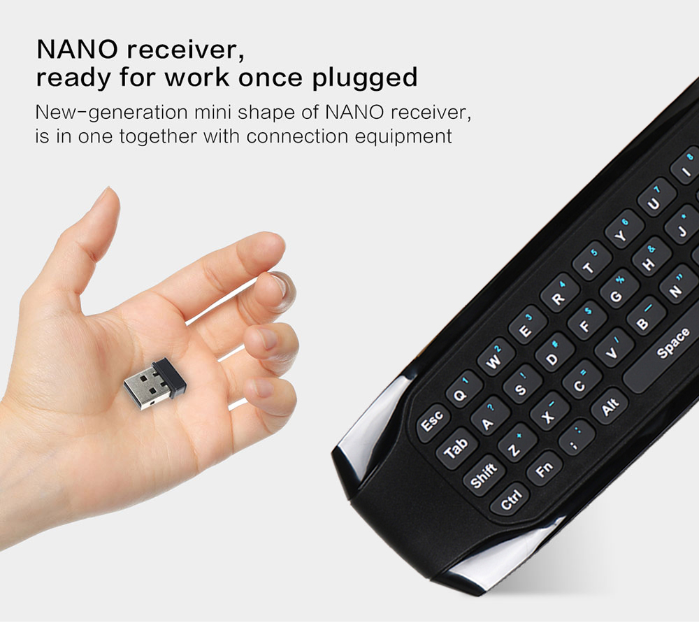 G7 Wireless Fly Mouse Keyboard Remote Control Integration- Black G7 Wireless Fly Mouse Keyboard Remote Control Integration- Black