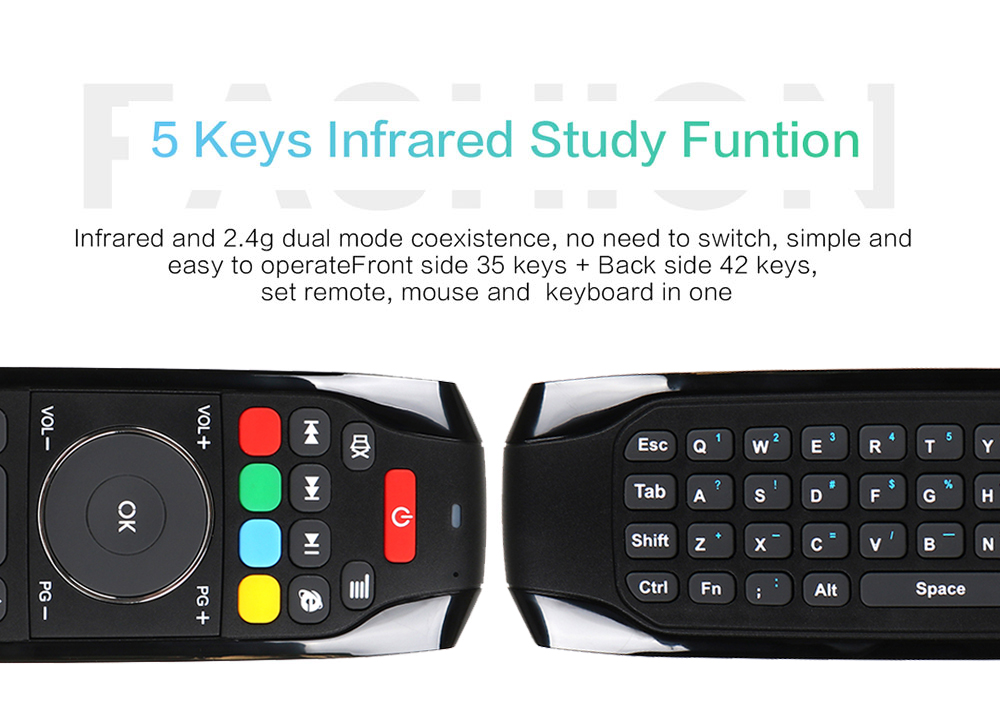 G7 Wireless Fly Mouse Keyboard Remote Control Integration- Black G7 Wireless Fly Mouse Keyboard Remote Control Integration- Black