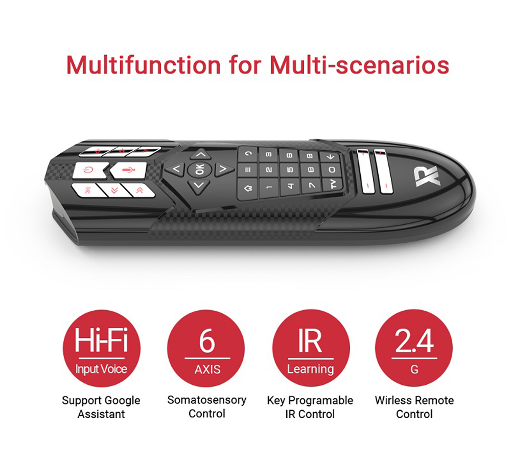 R1 Google Voice Remote Control Air Mouse Controller for TV Box - Black R1 Google Voice Remote Control Air Mouse Controller for TV Box - Black