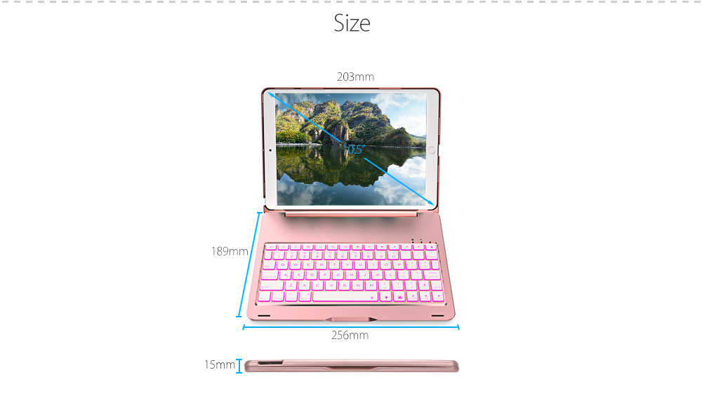 Tablet Holder with Colorful Backlight- Rose Gold