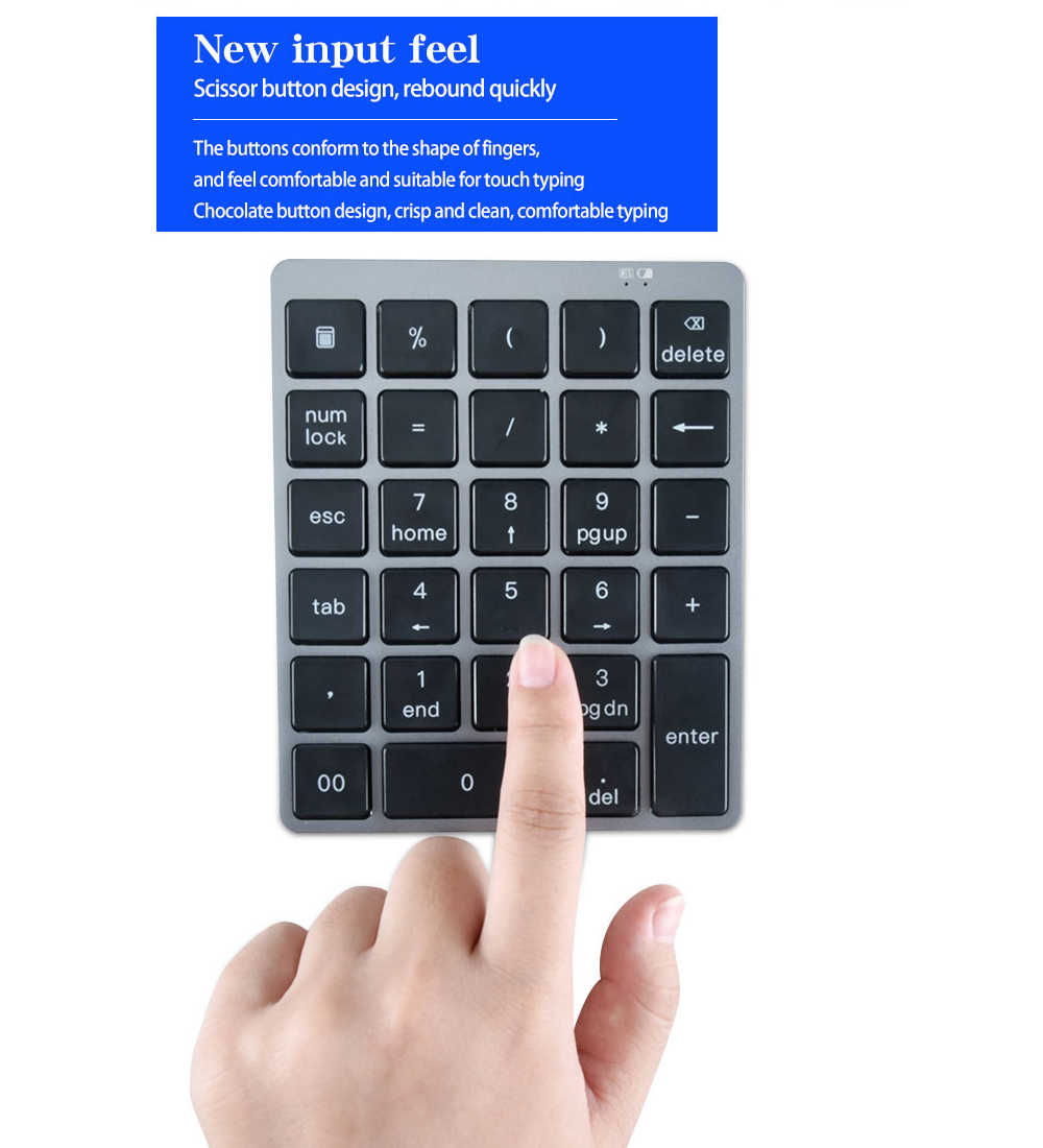 N960 Wireless 28-key Numeric Keypad Office Aluminum Bluetooth Wireless Charging Numeric Keypad Slim Mini - Black N960 Wireless 28-key Numeric Keypad Office Aluminum Bluetooth Wireless Charging Numeric Keypad Slim Mini - Black