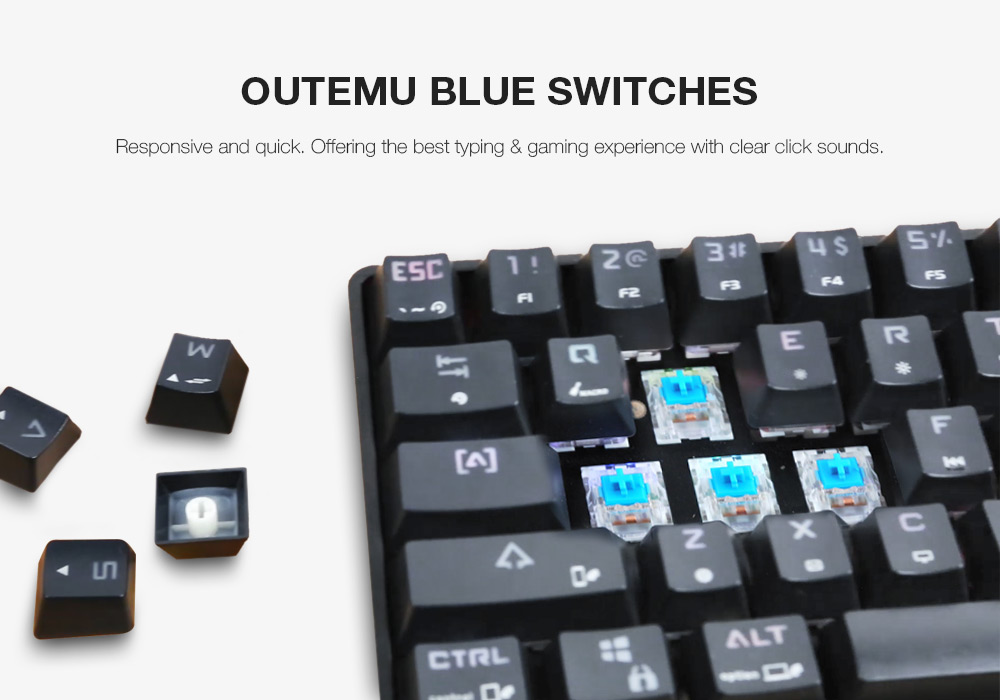 DK61 BT4.0 Wired Dual-mode Mechanical Keyboard 61 Keys RGB Light for Windows / Mac OS / Android- Black Blue Switch DK61 BT4.0 Wired Dual-mode Mechanical Keyboard 61 Keys RGB Light for Windows / Mac OS / Android- Black Blue Switch